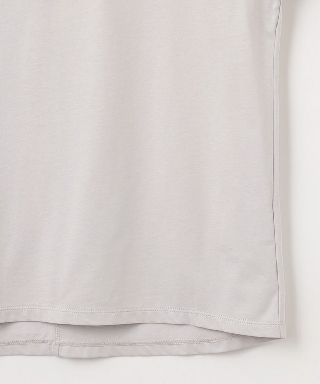 組曲 【洗える】レリーフスリーブジャージー カットソー ブルーグレー系