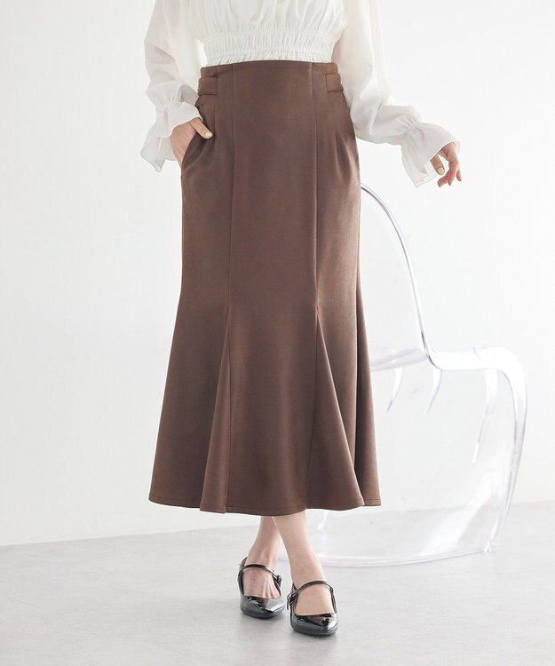earth music&ecology フェイクレザーマーメイドスカート Brown