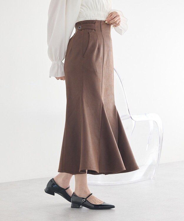 earth music&ecology フェイクレザーマーメイドスカート Brown