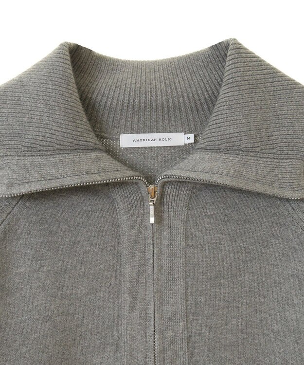AMERICAN HOLIC バイパチハーフＺＩＰニットプルオーバー Light Gray Mixture
