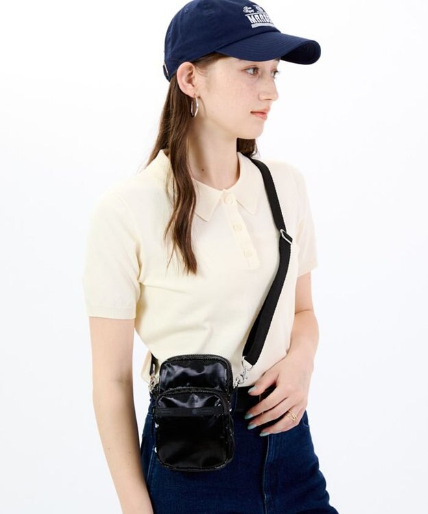 LeSportsac MINI PHONE BAG/ブラックシャイン ブラックシャイン