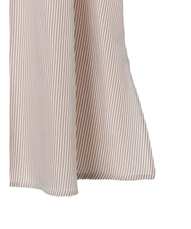 earth music&ecology ＳＥＴ２点シャーリングビスチェ×シャツワンピース Stripe Beige
