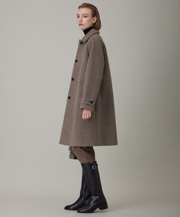 ICB ライトシャギーボンディング ステンカラーコート キャメル系