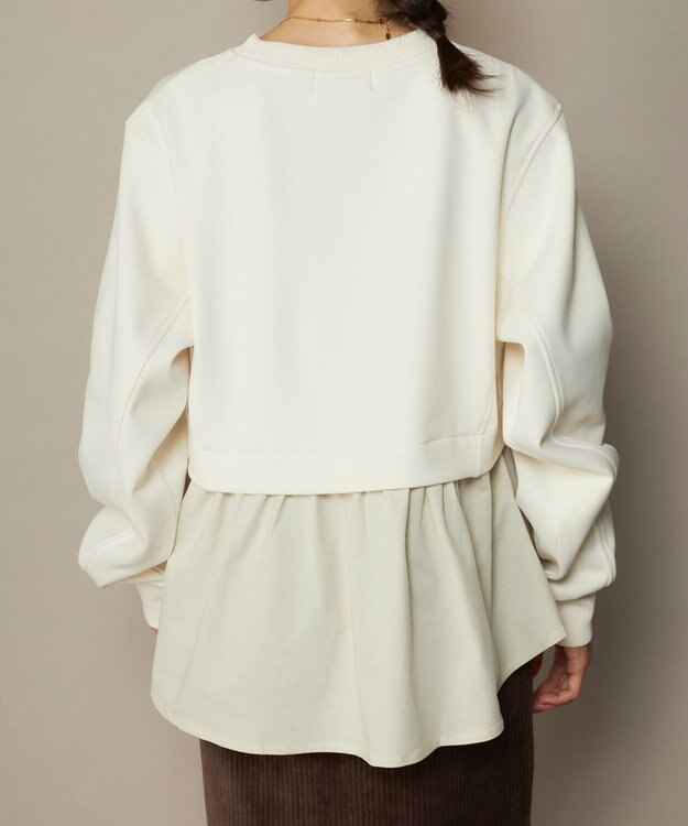 OP／FILA 【ocean pacific】らくティブ/異素材ミックスダンボールプルオーバー ベージュ