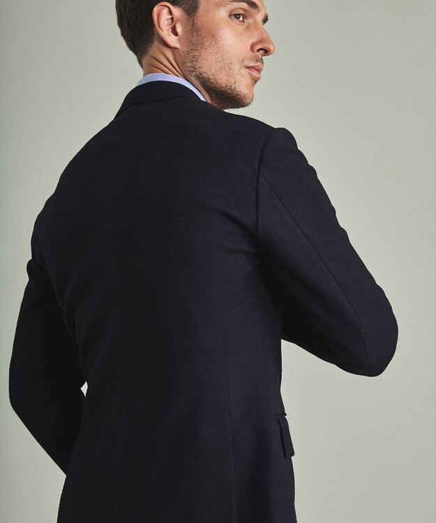 GOTAIRIKU 【カーディガンジャケット】ブリスターバーズアイ ニットジャケット ネイビー系