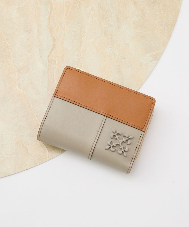 russet 【2025AW新作】パッチワークハーフウォレット(SO-430) GrayBE/CA