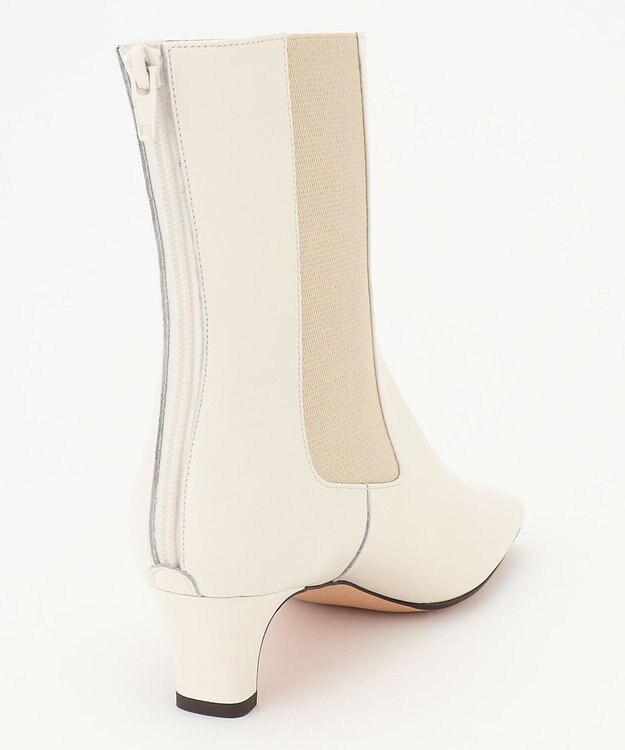 23区 サイドゴア ヒール ブーツ アイボリー系