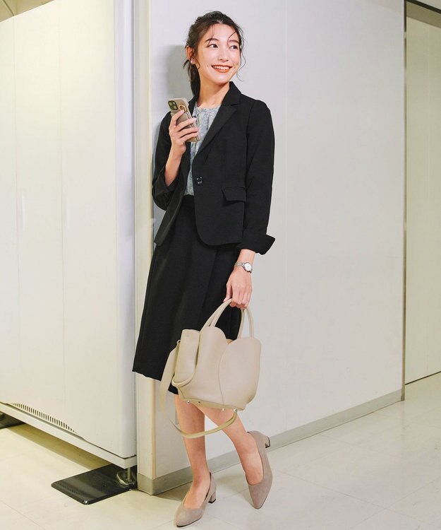 Tiaclasse 【ダブルクロス・洗える】アシメタックスカート ブラック