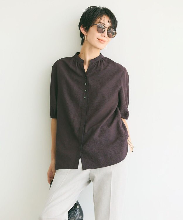 自由区 L 【WEB限定カラーあり/洗える/撥水加工】TRギャバ テーパード パンツ ベージュ系