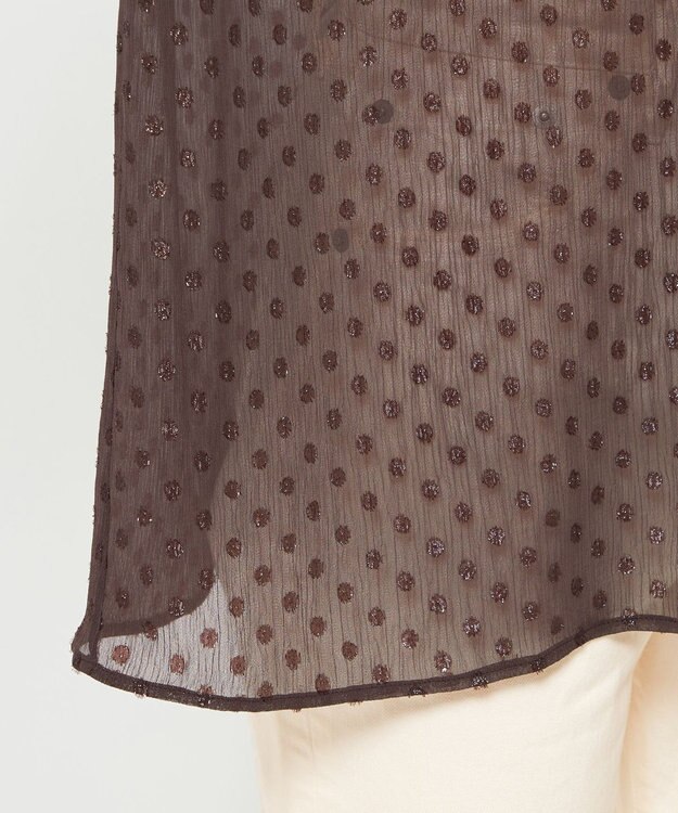 uncrave シアードットジャガード ブラウス ブラウン