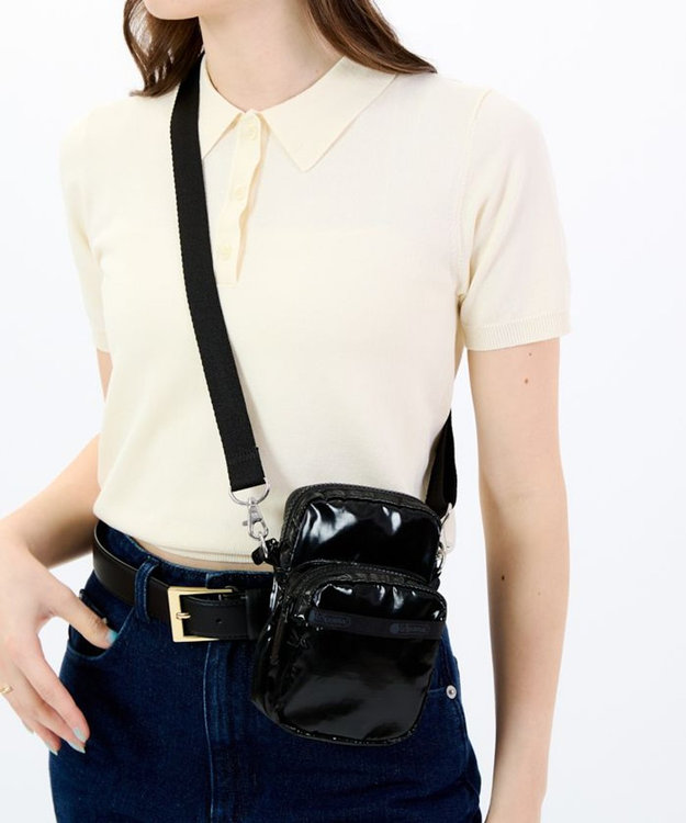 LeSportsac MINI PHONE BAG/ブラックシャイン ブラックシャイン