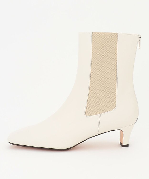 23区 サイドゴア ヒール ブーツ アイボリー系