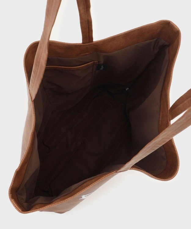 GRACE CONTINENTAL ロゴレザートート ブラウン