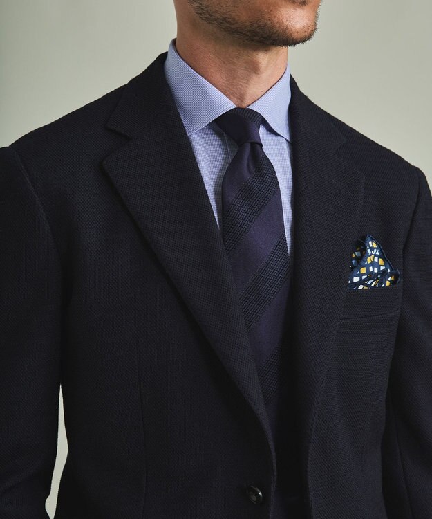 GOTAIRIKU 【カーディガンジャケット】ブリスターバーズアイ ニットジャケット ネイビー系