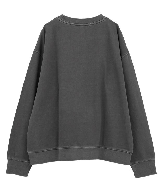 Green Parks ピグメントロゴ刺繍裏毛プルオーバー Charcoal Gray