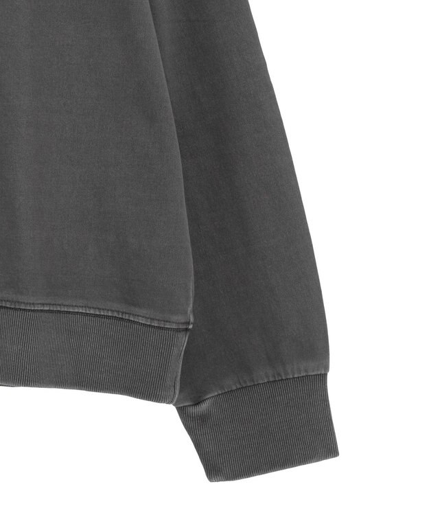 Green Parks ピグメントロゴ刺繍裏毛プルオーバー Charcoal Gray