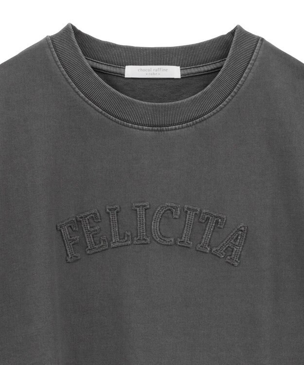 Green Parks ピグメントロゴ刺繍裏毛プルオーバー Charcoal Gray