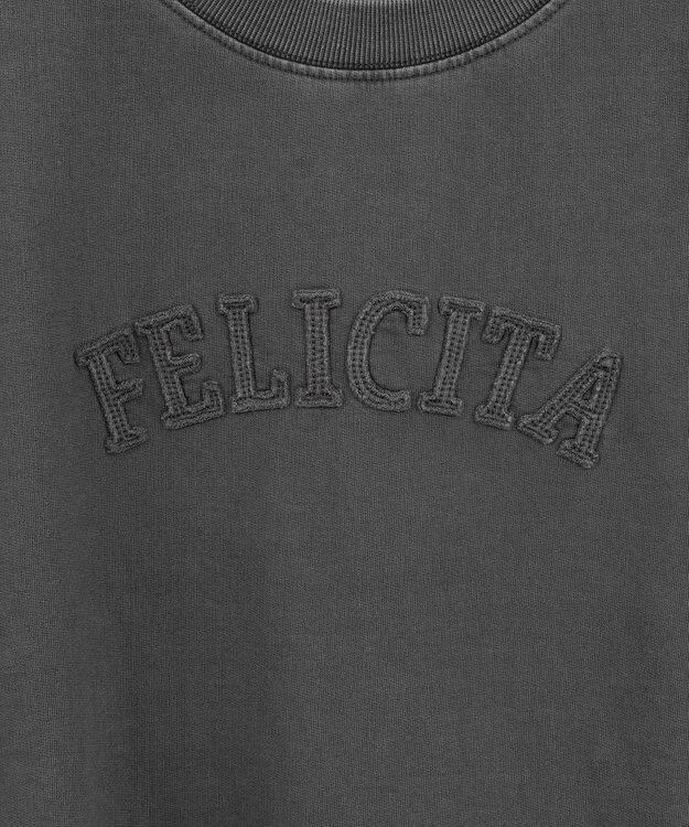 Green Parks ピグメントロゴ刺繍裏毛プルオーバー Charcoal Gray