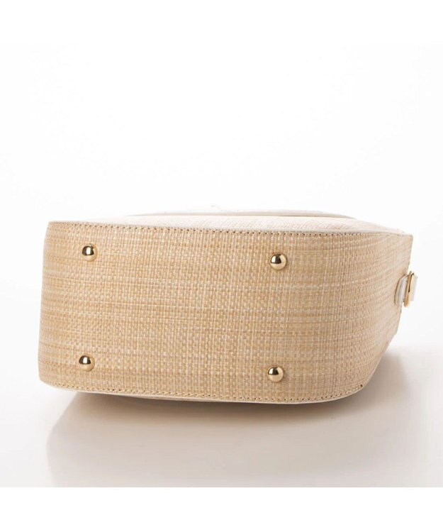 UNBILLION cachecache ポリプロピレンヒート×ビニール丸型2wayトートバッグ ホワイト