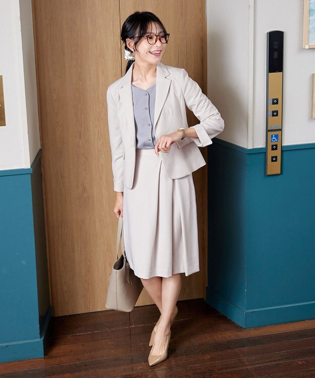 Tiaclasse 【ダブルクロス・洗える】アシメタックスカート グレージュ