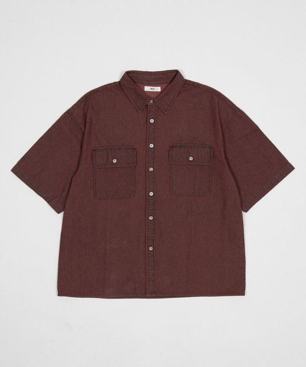 WEGO 【ユニセックス着用ITEM/MLサイズ展開】カラーデニムシャツ（SS） レッドその他