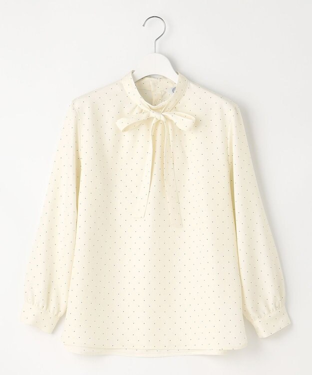 J.PRESS LADIES 【洗える・吸水速乾】 ライトアムンゼンドットPT リボン ブラウス ホワイト系5