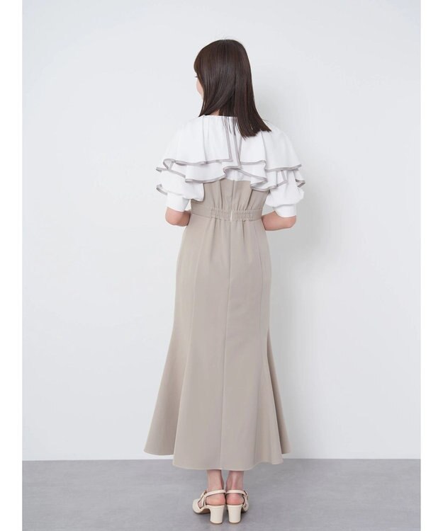 earth music&ecology パイピング衿付きドッキングワンピース Black