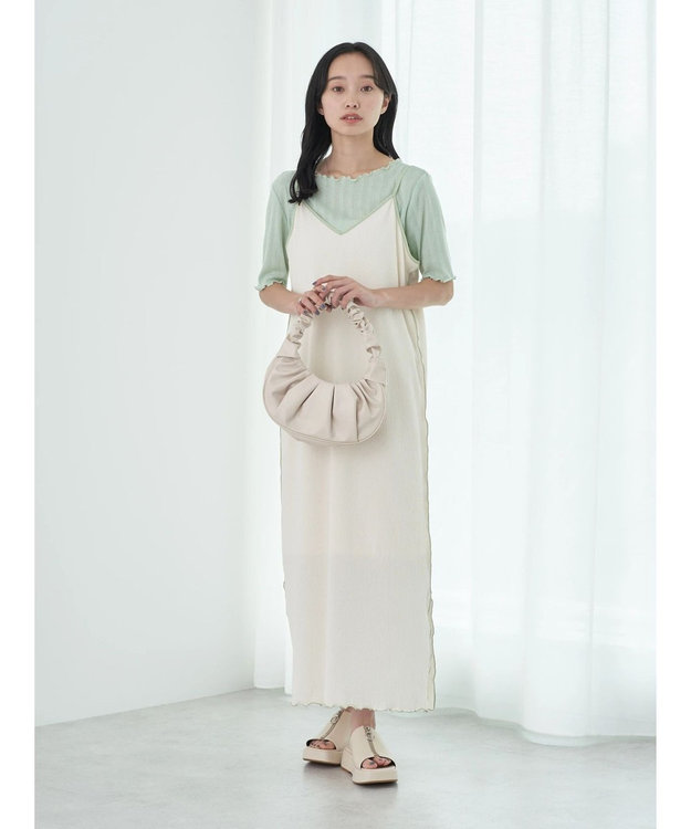 earth music&ecology ＳＥＴ２点配色キャミワンピース＋メローインナー Ivory