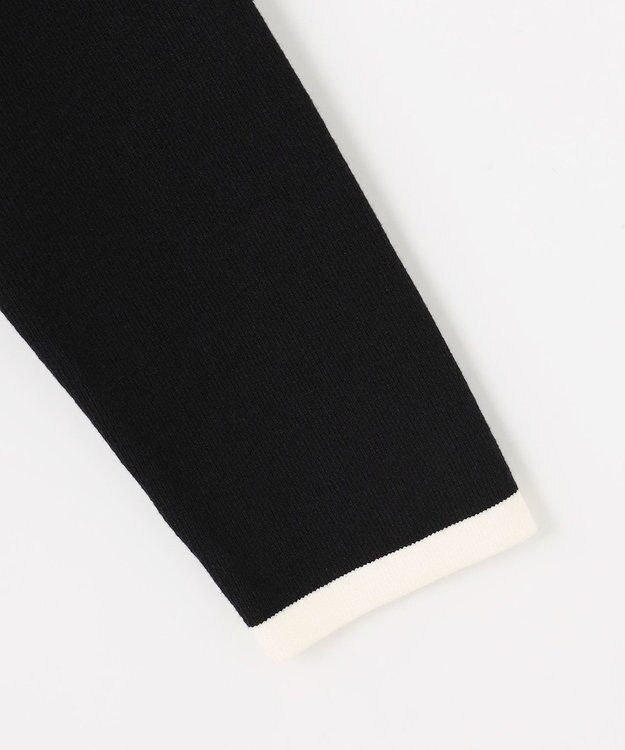 Feroux バイカラーリボンニット カーディガン ブラック系