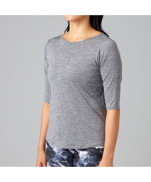 Chacott Chacott BALANCE ドライストレッチデザインTシャツ グレー杢