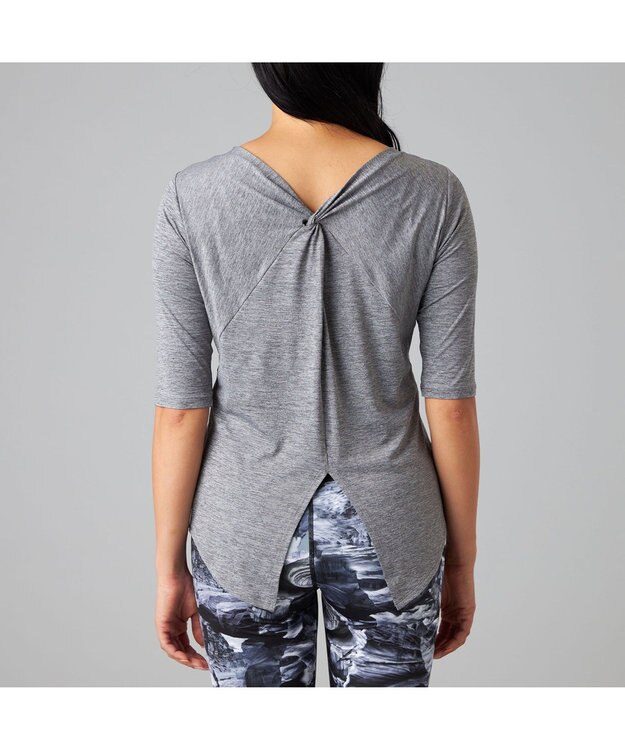 Chacott Chacott BALANCE ドライストレッチデザインTシャツ グレー杢