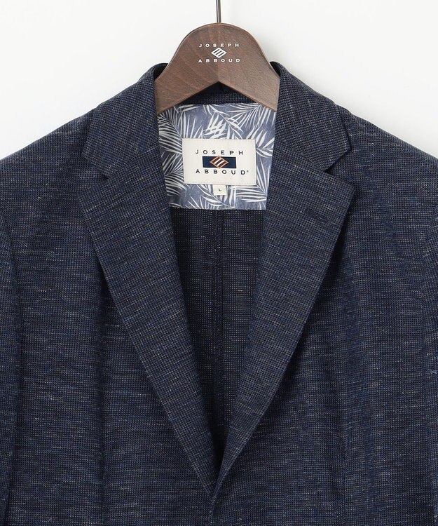 JOSEPH ABBOUD 【清涼感/軽量】リネンTOPピケ ジャケット ネイビー系