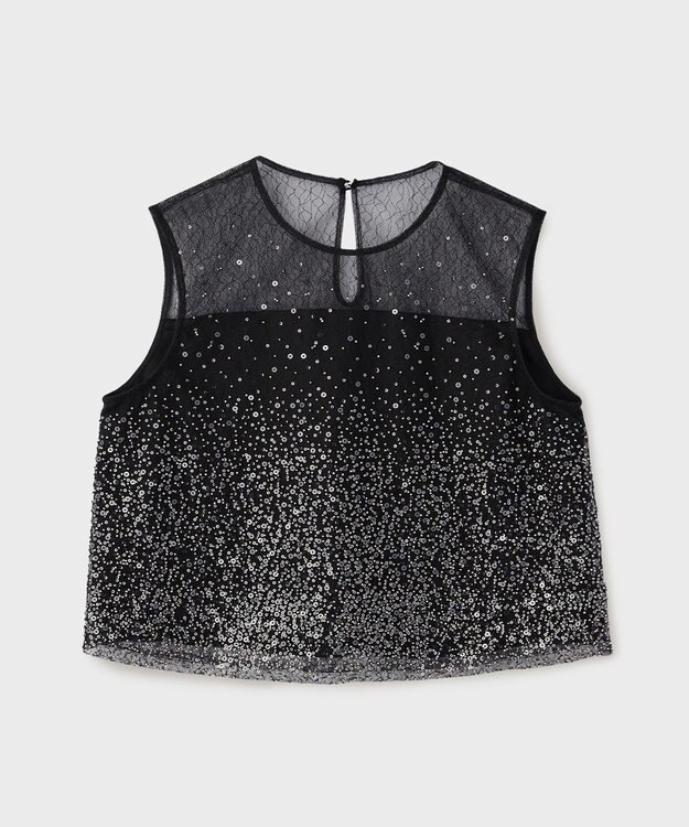 GRACE CONTINENTAL ビーズ刺繍トップ ブラック