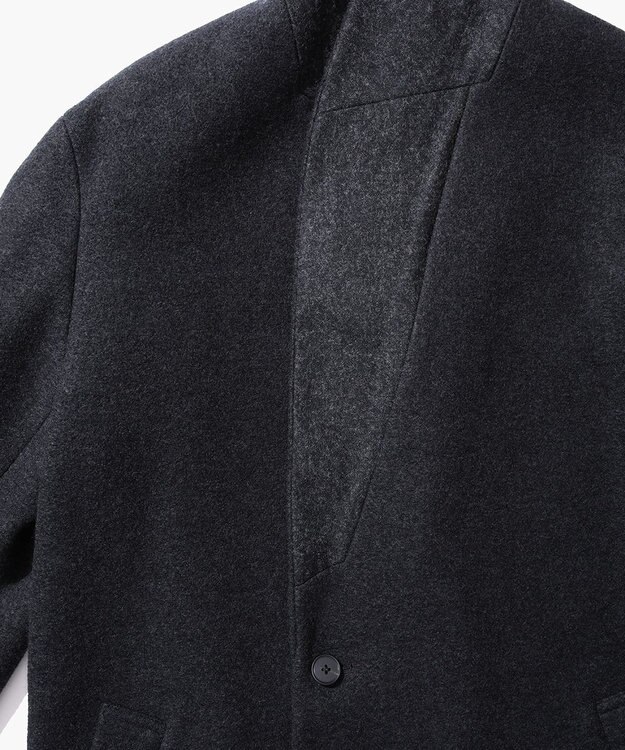 ATON BOMOU MELTON | ショールカラーコート CHARCOAL GRAY