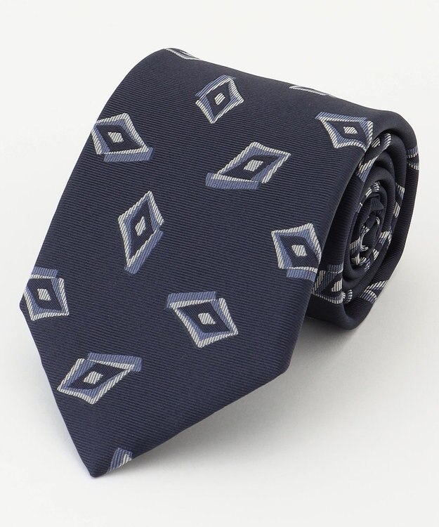 KASHIYAMA KASHIYAMAオリジナル【JAPAN MADE】ジオメトリックネクタイ ブルー