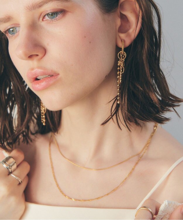 YECCA VECCA 【2本SET】ステンレス2連ネックレス Gold