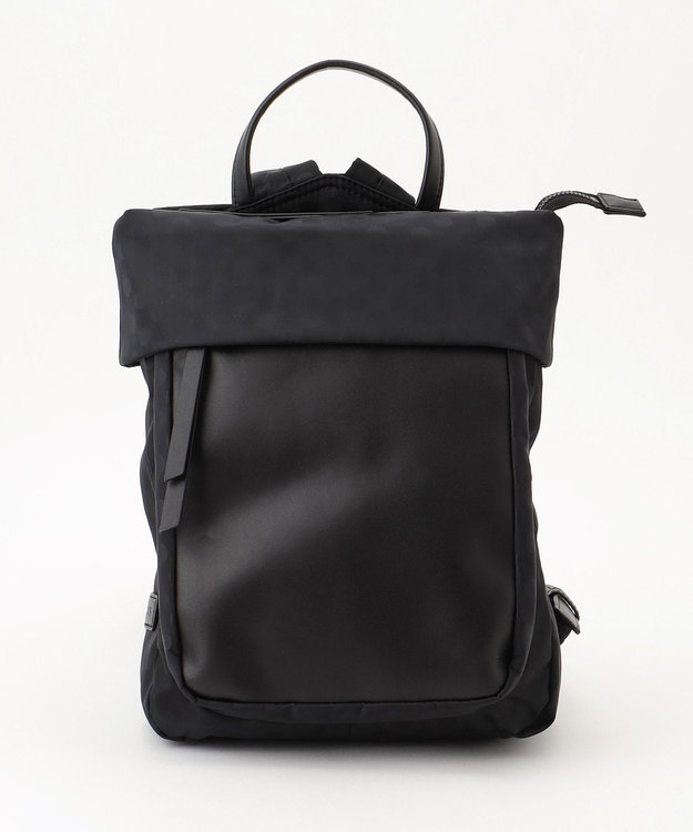 Y'SACCS はっ水ドットジャカード リサイクルレザーコンビ リュック ブラック