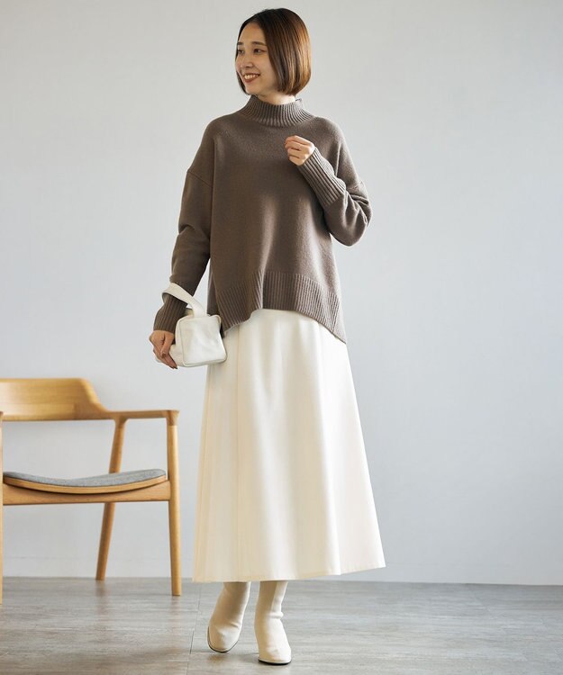 UNFILO ウールカシミヤ ハイネックニット ブラウン