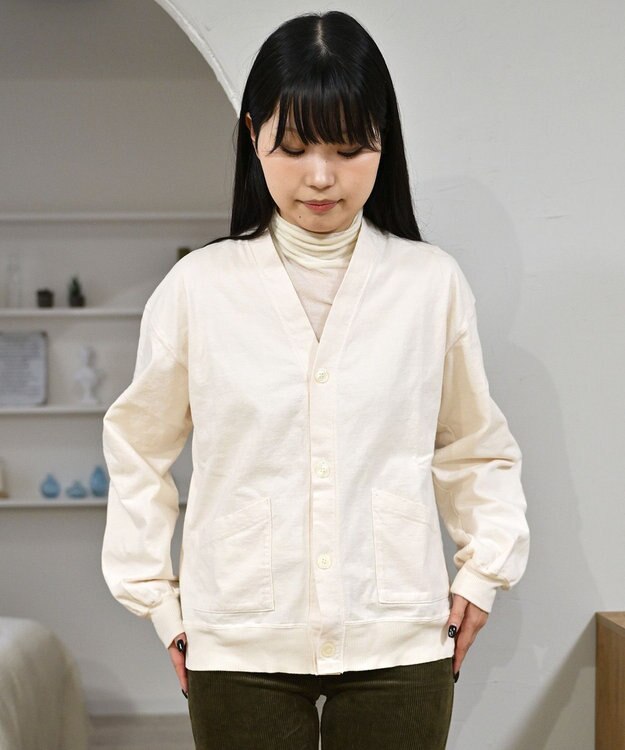 caqu caqu x GoodOn 9ozジャージー カーディガン ivory