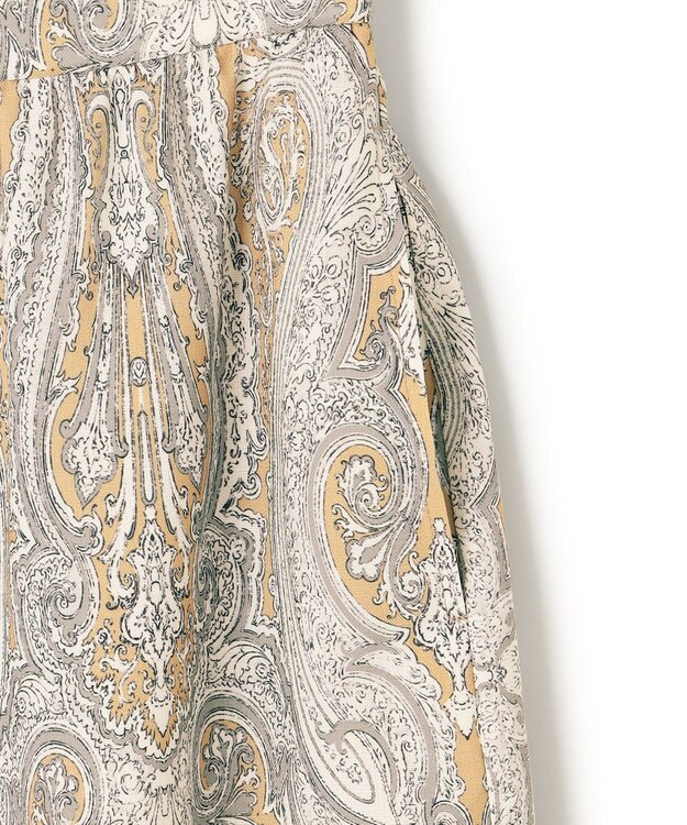 23区 【洗える】Rattiドローイングペイズリープリント スカート ベージュプリント