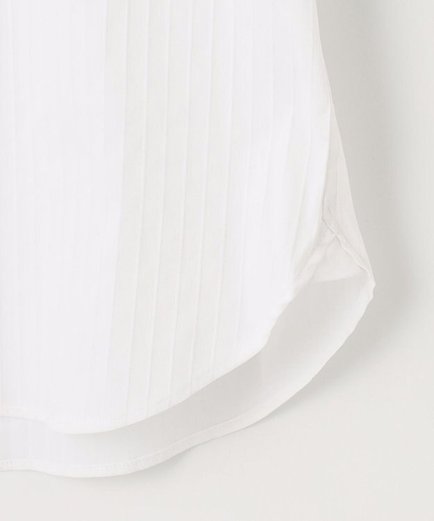 J.PRESS LADIES L 【洗える】ドビーストレッチ シャツカラー ブラウス ホワイト系