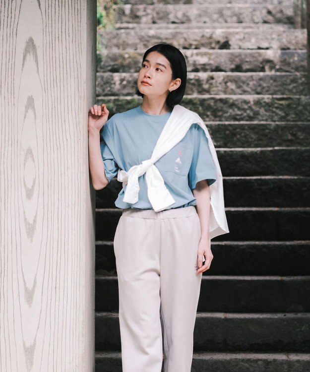 SHARE PARK LADIES 【UVカット・吸水速乾・ストレッチ・軽量 】ロゴポケットTシャツ（S・Mサイズ） サックスブルー系