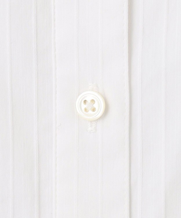 J.PRESS LADIES L 【洗える】ドビーストレッチ シャツカラー ブラウス ホワイト系