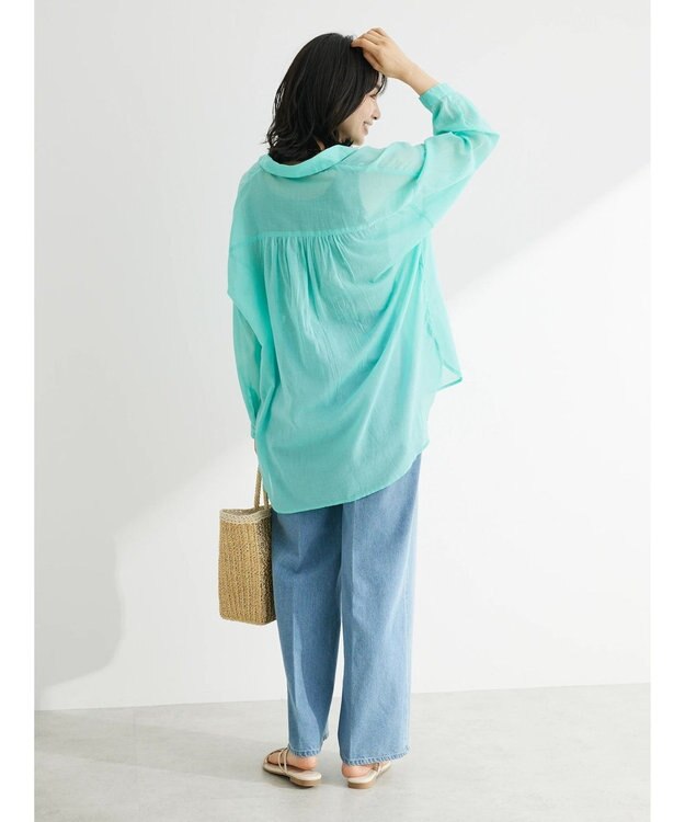 Green Parks インド綿　柔らかボイルシャツ Green