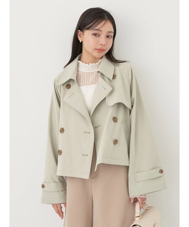 earth music&ecology ショートトレンチコート Light Khaki