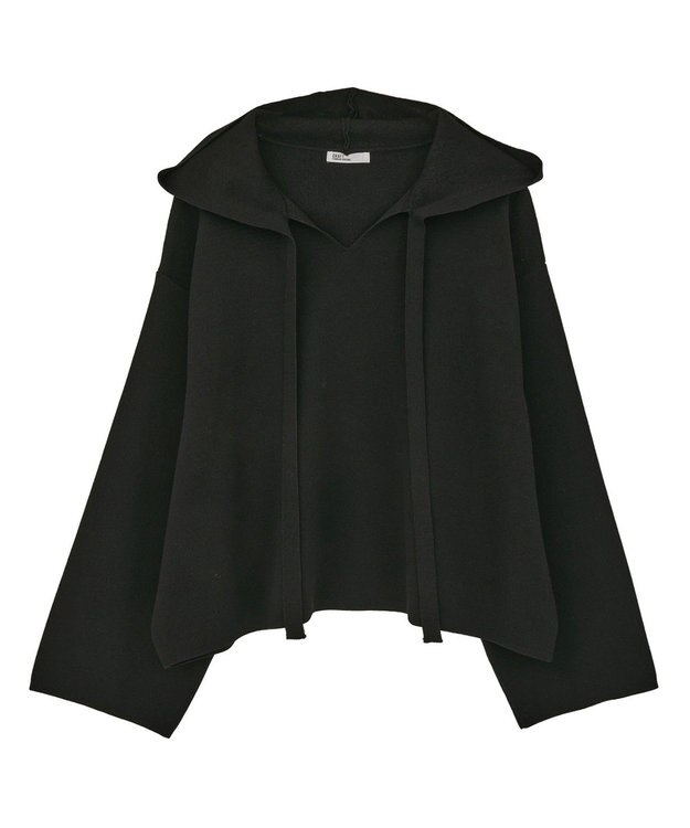 CRAFT STANDARD BOUTIQUE ハーフミラノニットフーディー＜ハンドウォッシャブル＞ Black