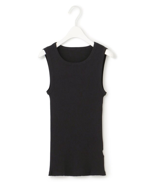 ICB 【洗える】オーガニックリブタンク カットソー ブラック系