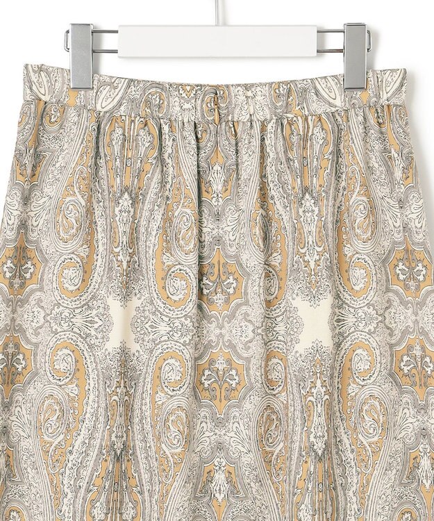 23区 【洗える】Rattiドローイングペイズリープリント スカート ベージュプリント