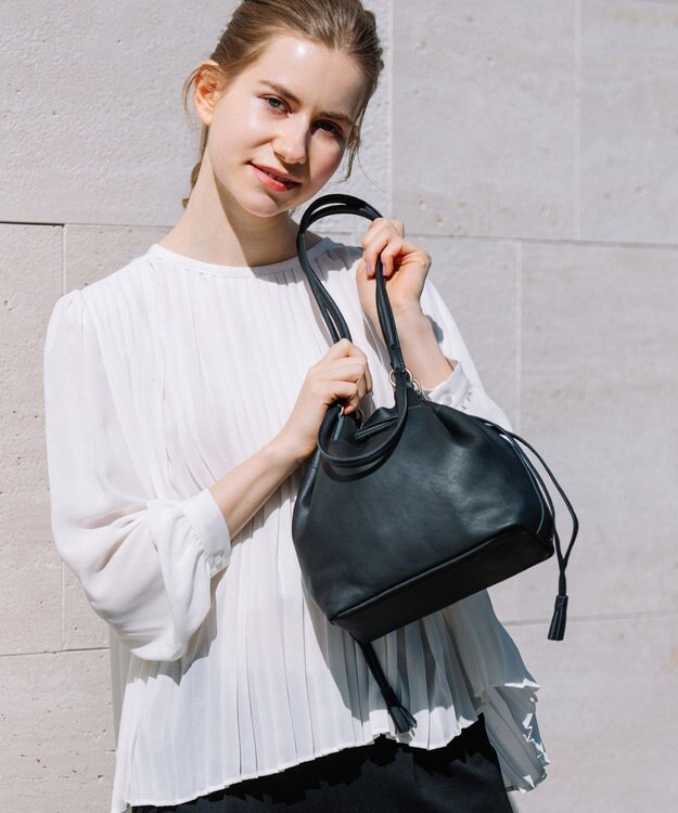 UNBILLION perche 抗菌レザー3wayドロストショルダーバッグ ブラック