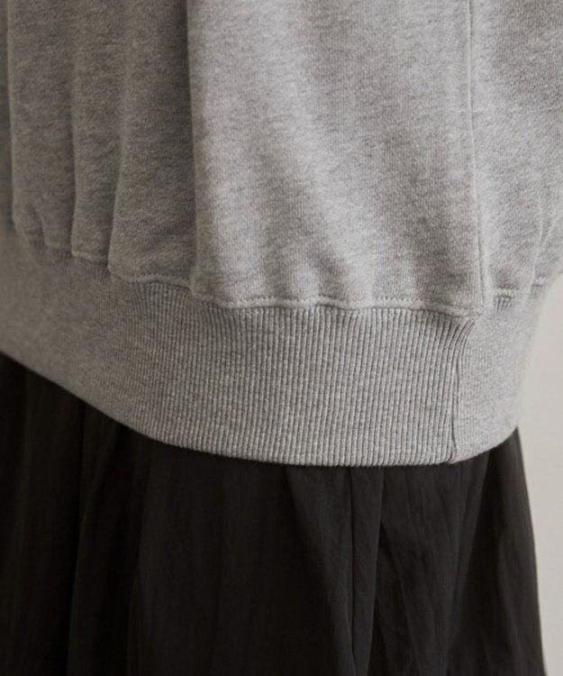 WEGO 【ANGIE VINTAGE】ワンポイント刺繍ハーフZIPスウェットプルオーバー 杢グレー